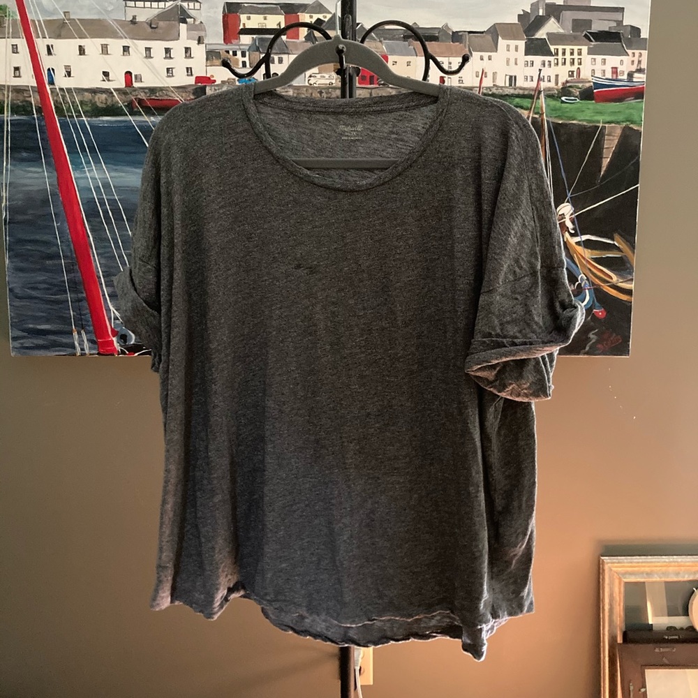 Madewell Whisper Cotton Crew Neck Grey 3x